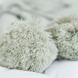 Knit Baby Blanket with Pom Poms