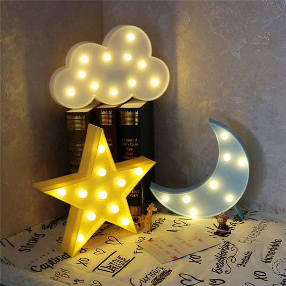 Room Decor - Cloud / Star / Moon 3D LED Light