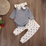 Adorable Outfit with Gold Hearts for Baby Girls