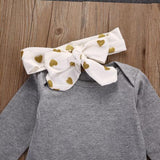 Adorable Outfit with Gold Hearts for Baby Girls