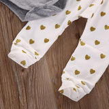 Adorable Outfit with Gold Hearts for Baby Girls