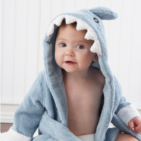 Blue Shark Hooded Bath Robe