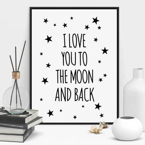 Room Decor - "I Love You To The Moon And Back" Print