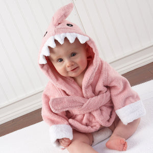 Pink Shark Hooded Bath Robe