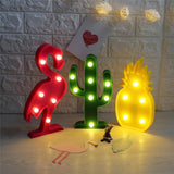 Room Decor - Flamingo / Cactus / Pineapple 3D LED Light