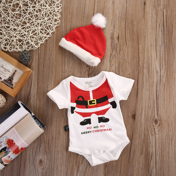 Seasonal Items - Christmas Outfit with Bodysuit and Santa Hat