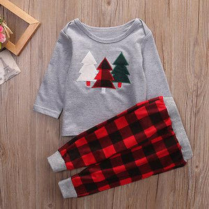 Seasonal Items - Christmas Outfit with Top and Plaid Pants