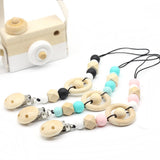 Accessories - Pacifier Clip with Silicone and Wood Beads