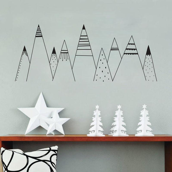 Room Decor - Patterned Mountains Wall Decal