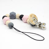 Silicone and Wood Pacifier Clip