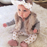 Girls - Adorable Outfit with Gold Hearts for Baby Girls