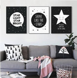 Room Decor - "Black & White Stars" Prints